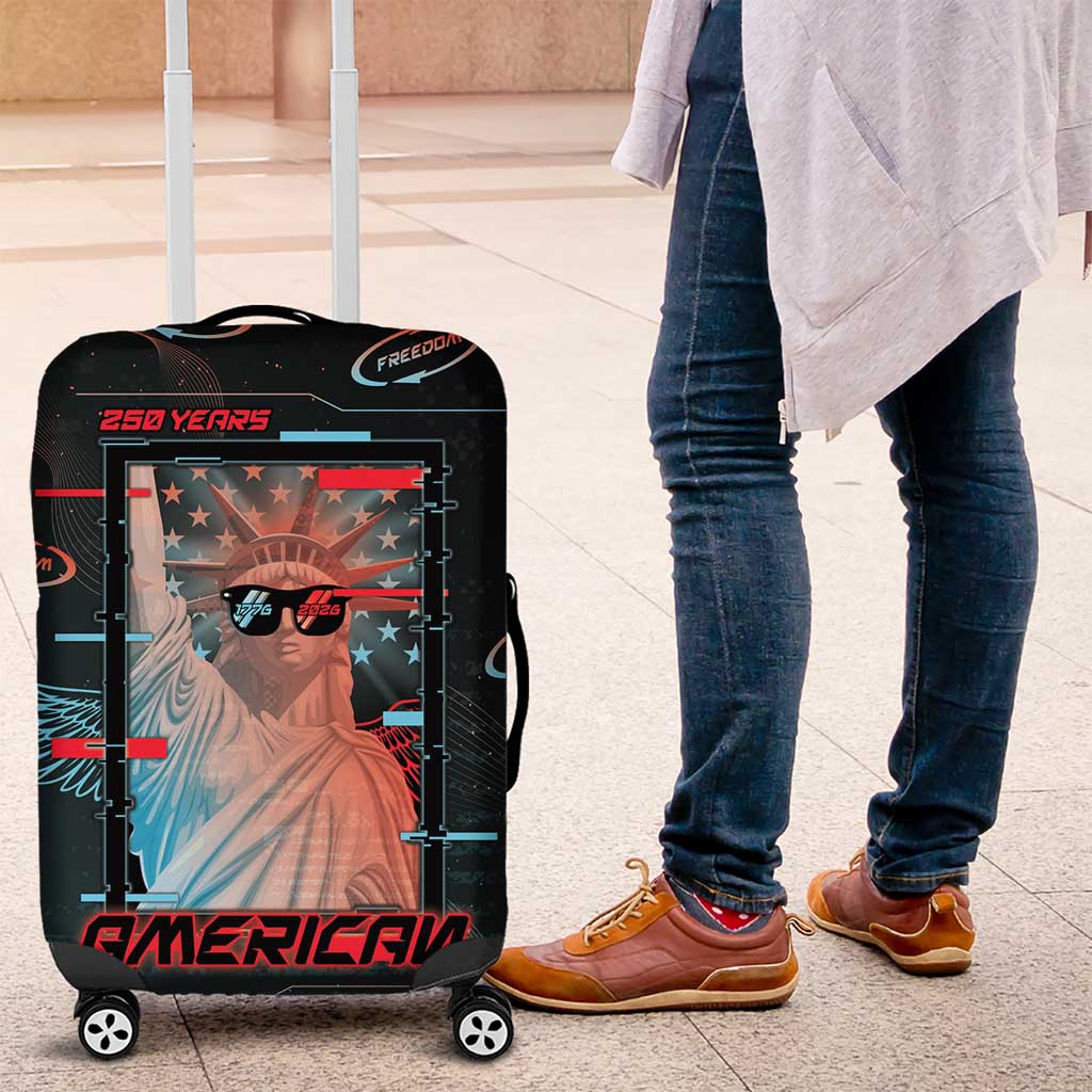 United States 250th Anniversary Luggage Cover Statue Of Liberty Cyberpunk Style - Wonder Print Shop