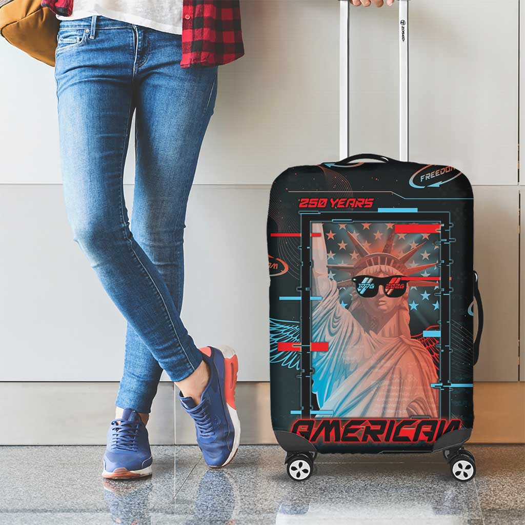 United States 250th Anniversary Luggage Cover Statue Of Liberty Cyberpunk Style - Wonder Print Shop
