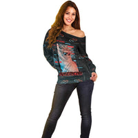 United States 250th Anniversary Off Shoulder Sweater Statue Of Liberty Cyberpunk Style - Wonder Print Shop