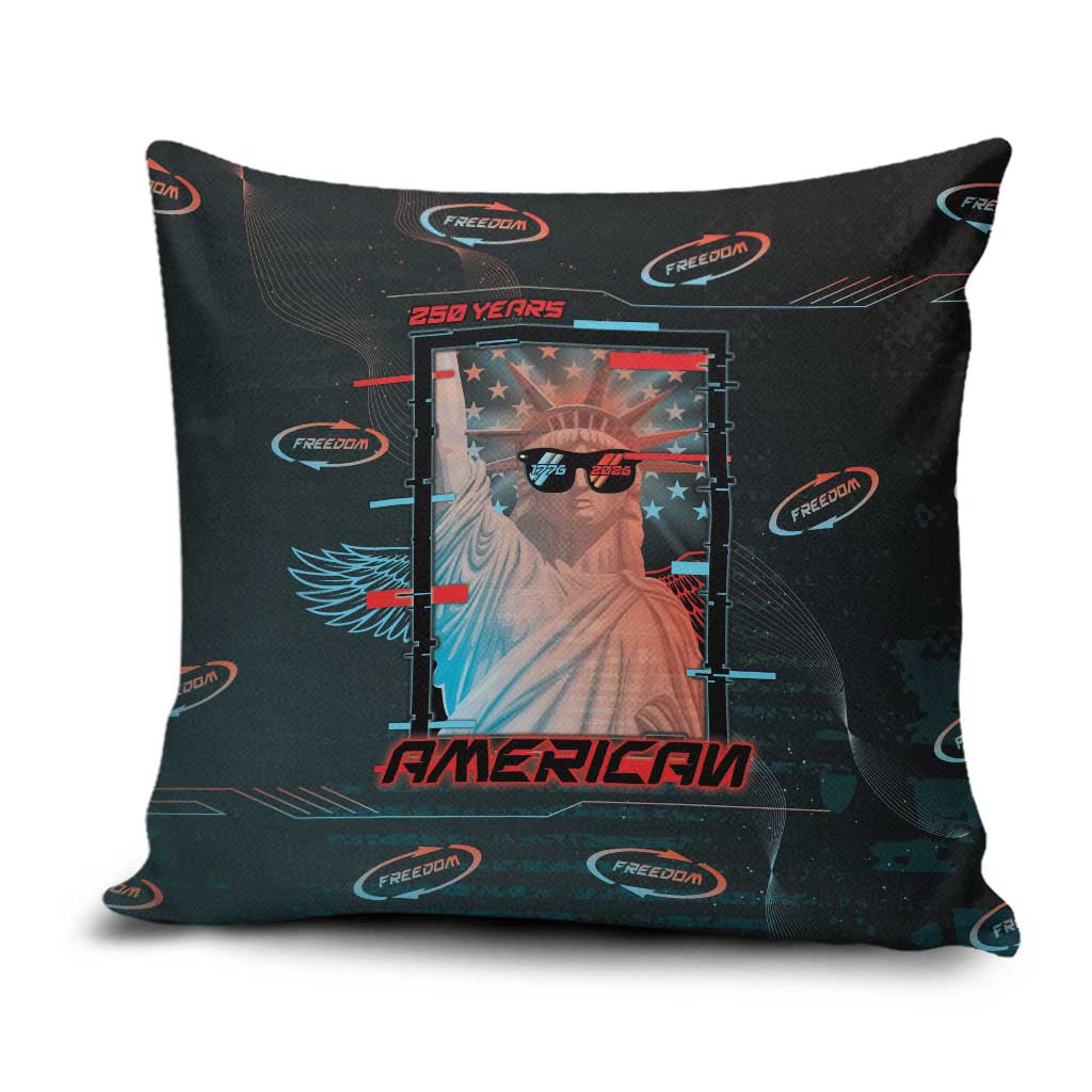 United States 250th Anniversary Pillow Cover Statue Of Liberty Cyberpunk Style - Wonder Print Shop