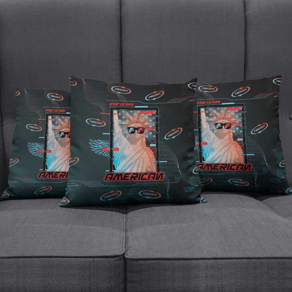 United States 250th Anniversary Pillow Cover Statue Of Liberty Cyberpunk Style - Wonder Print Shop