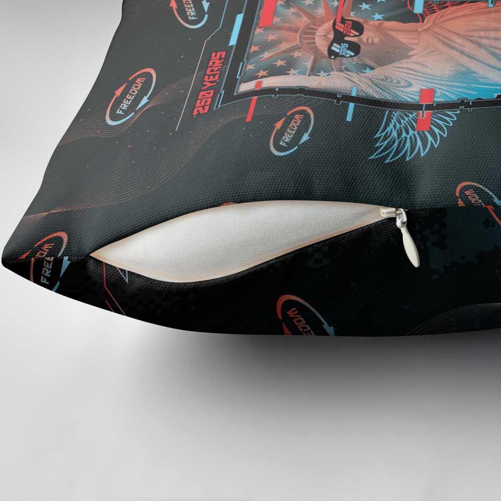 United States 250th Anniversary Pillow Cover Statue Of Liberty Cyberpunk Style - Wonder Print Shop