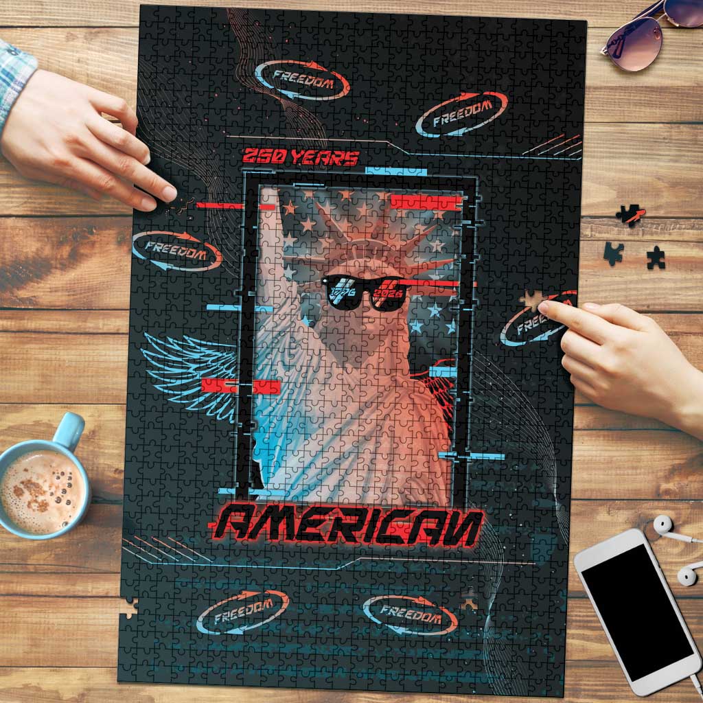 United States 250th Anniversary Puzzle Statue Of Liberty Cyberpunk Style - Wonder Print Shop