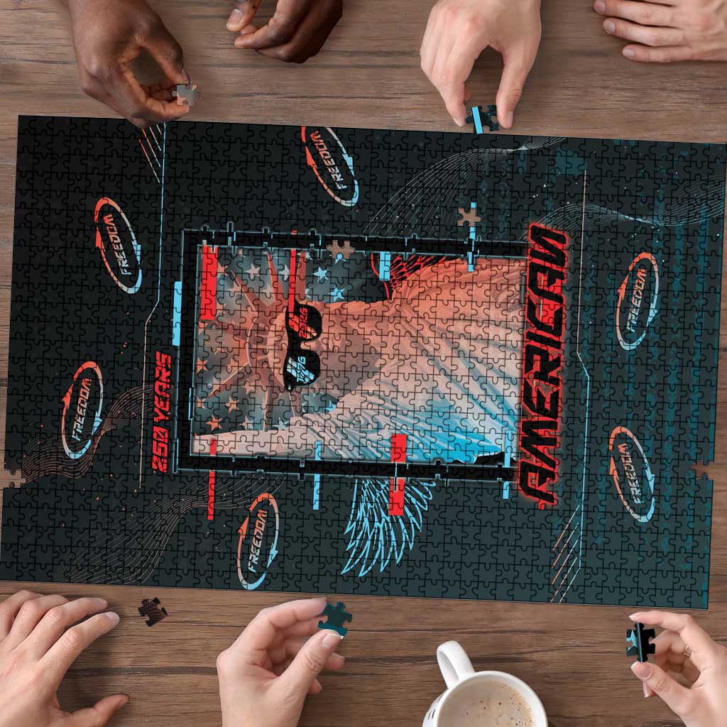 United States 250th Anniversary Puzzle Statue Of Liberty Cyberpunk Style - Wonder Print Shop