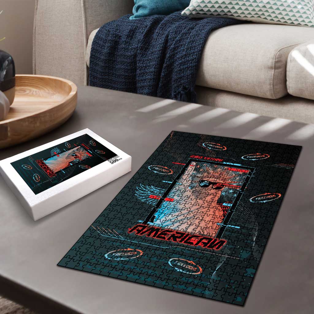 United States 250th Anniversary Puzzle Statue Of Liberty Cyberpunk Style - Wonder Print Shop