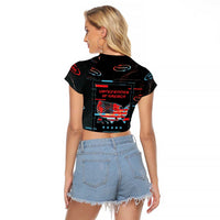 United States 250th Anniversary Raglan Cropped T Shirt Statue Of Liberty Cyberpunk Style - Wonder Print Shop