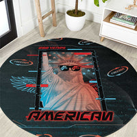 United States 250th Anniversary Round Carpet Statue Of Liberty Cyberpunk Style - Wonder Print Shop
