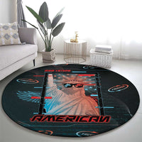 United States 250th Anniversary Round Carpet Statue Of Liberty Cyberpunk Style - Wonder Print Shop