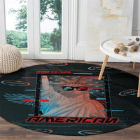 United States 250th Anniversary Round Carpet Statue Of Liberty Cyberpunk Style - Wonder Print Shop