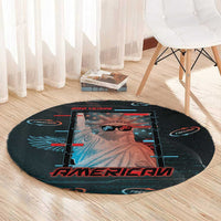 United States 250th Anniversary Round Carpet Statue Of Liberty Cyberpunk Style - Wonder Print Shop