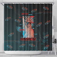 United States 250th Anniversary Shower Curtain Statue Of Liberty Cyberpunk Style - Wonder Print Shop