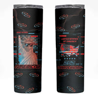 United States 250th Anniversary Skinny Tumbler Statue Of Liberty Cyberpunk Style - Wonder Print Shop