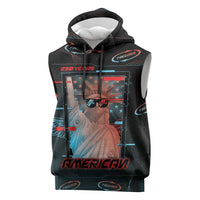 United States 250th Anniversary Sleeveless Hoodie Statue Of Liberty Cyberpunk Style - Wonder Print Shop