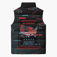 United States 250th Anniversary Sleeveless Puffer Jacket Statue Of Liberty Cyberpunk Style - Wonder Print Shop