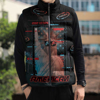 United States 250th Anniversary Sleeveless Puffer Jacket Statue Of Liberty Cyberpunk Style - Wonder Print Shop