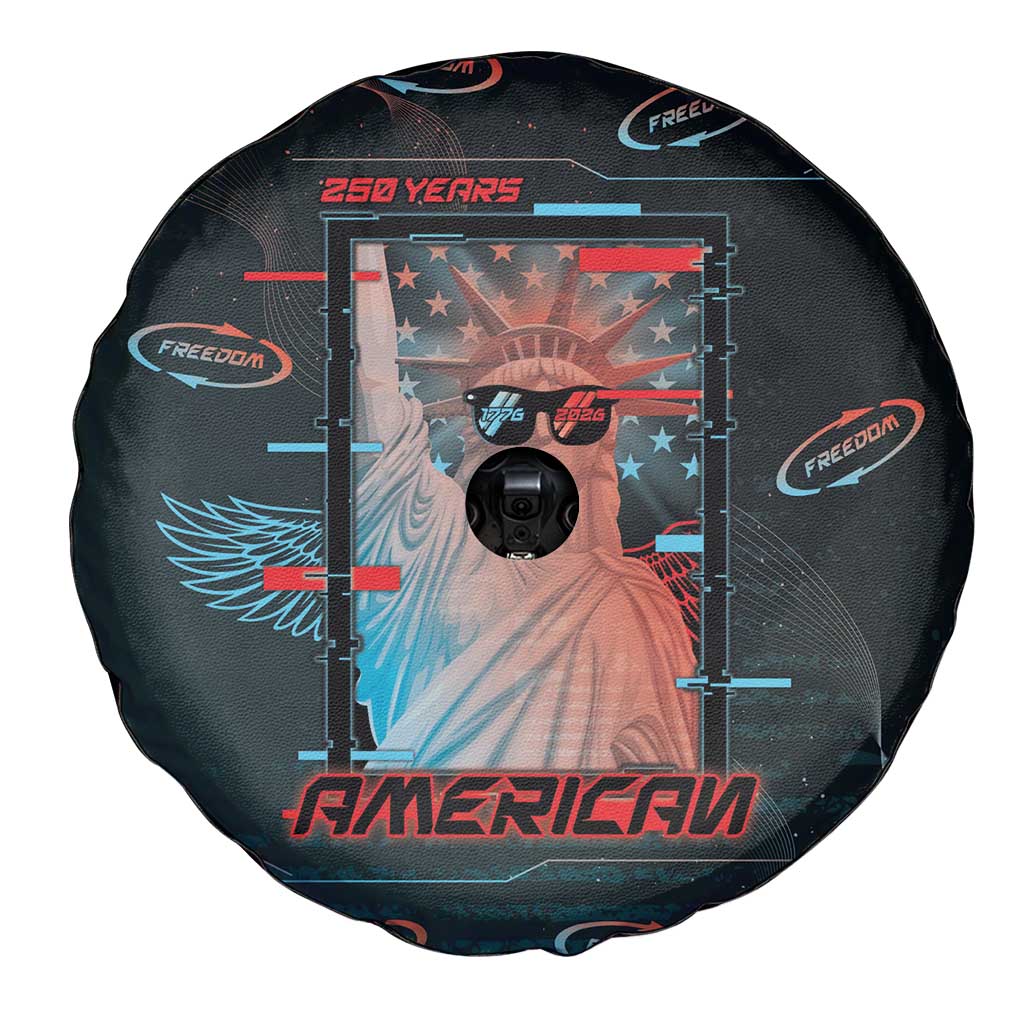 United States 250th Anniversary Spare Tire Cover Statue Of Liberty Cyberpunk Style - Wonder Print Shop