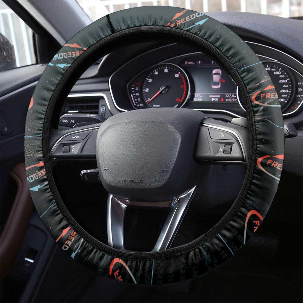 United States 250th Anniversary Steering Wheel Cover Statue Of Liberty Cyberpunk Style - Wonder Print Shop