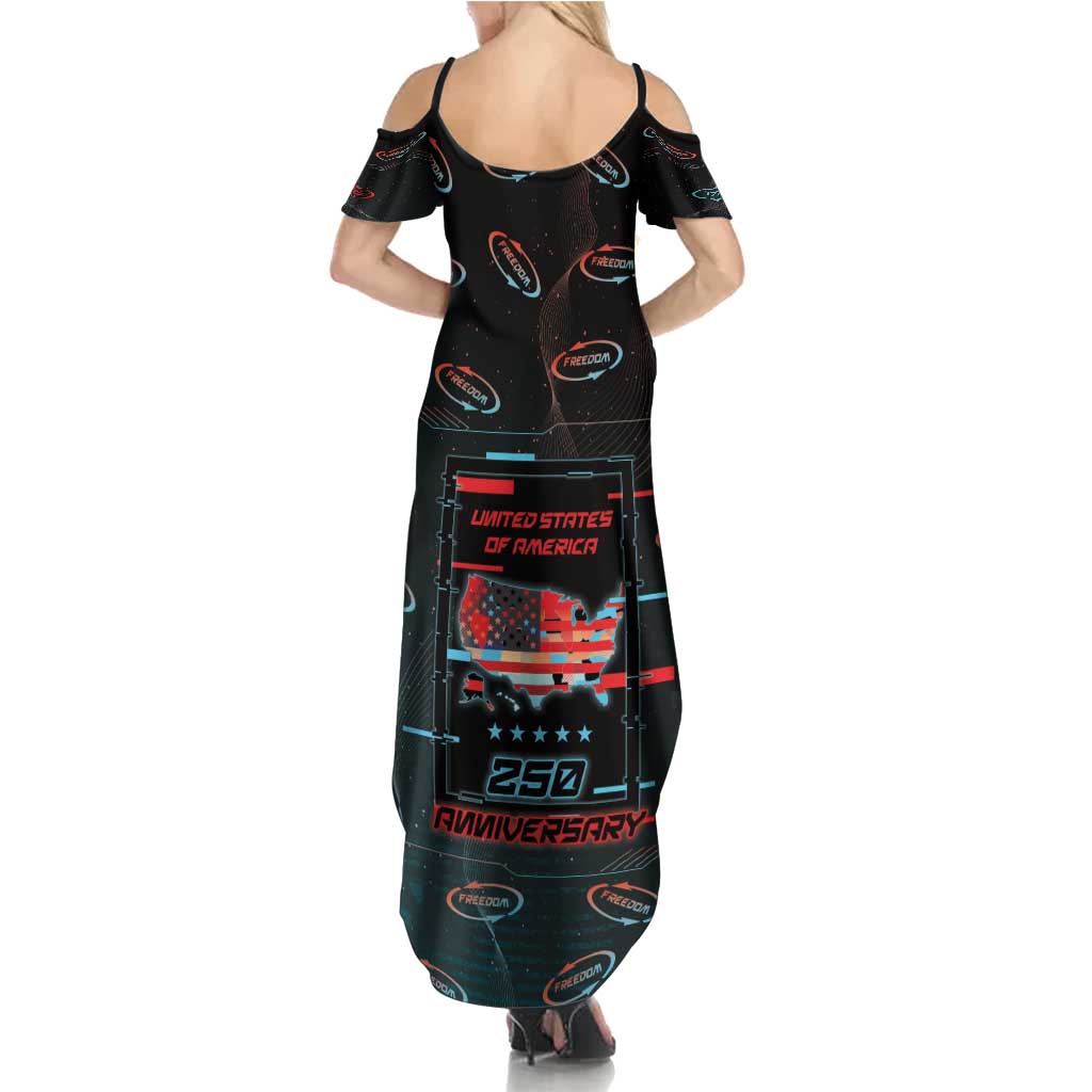 United States 250th Anniversary Summer Maxi Dress Statue Of Liberty Cyberpunk Style - Wonder Print Shop