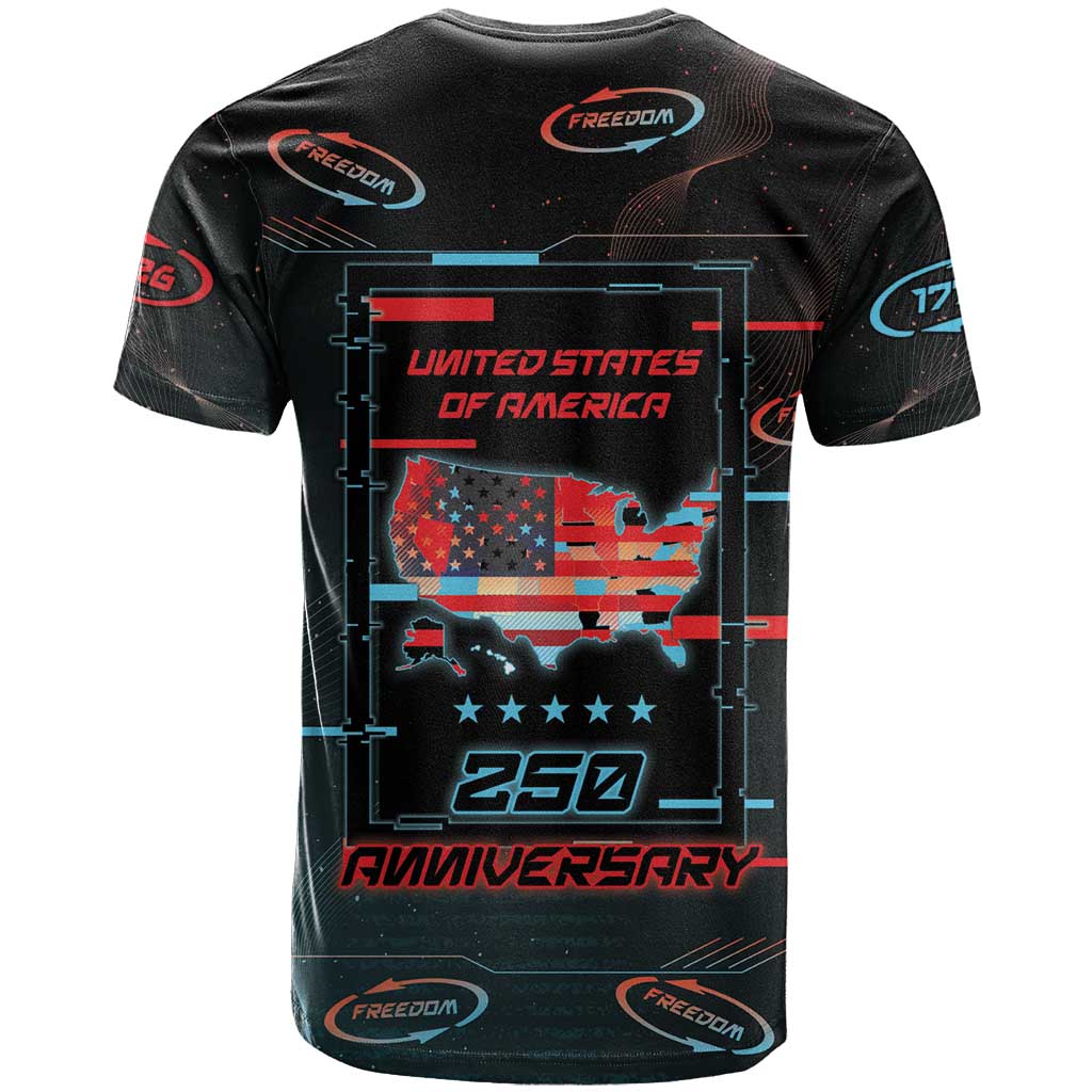 United States 250th Anniversary T Shirt Statue Of Liberty Cyberpunk Style - Wonder Print Shop