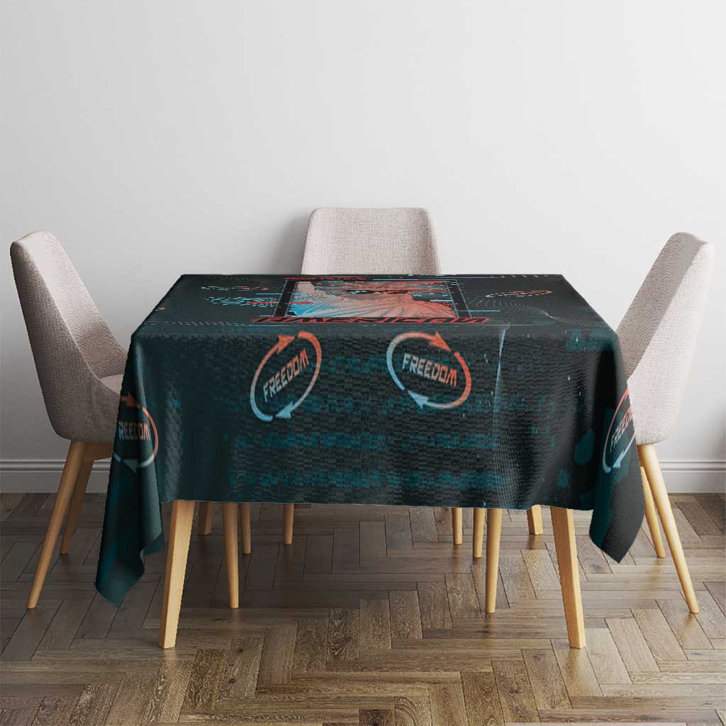 United States 250th Anniversary Tablecloth Statue Of Liberty Cyberpunk Style - Wonder Print Shop