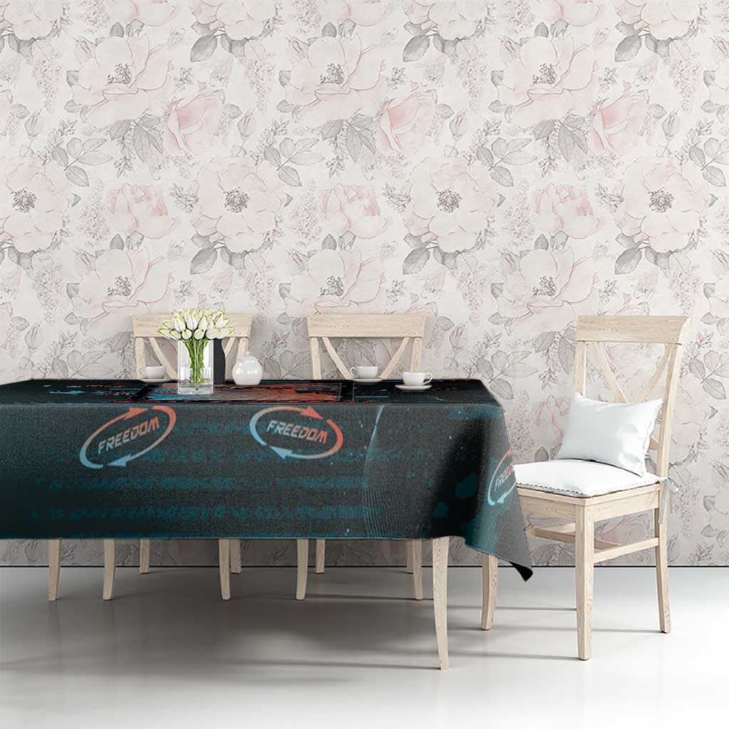 United States 250th Anniversary Tablecloth Statue Of Liberty Cyberpunk Style - Wonder Print Shop