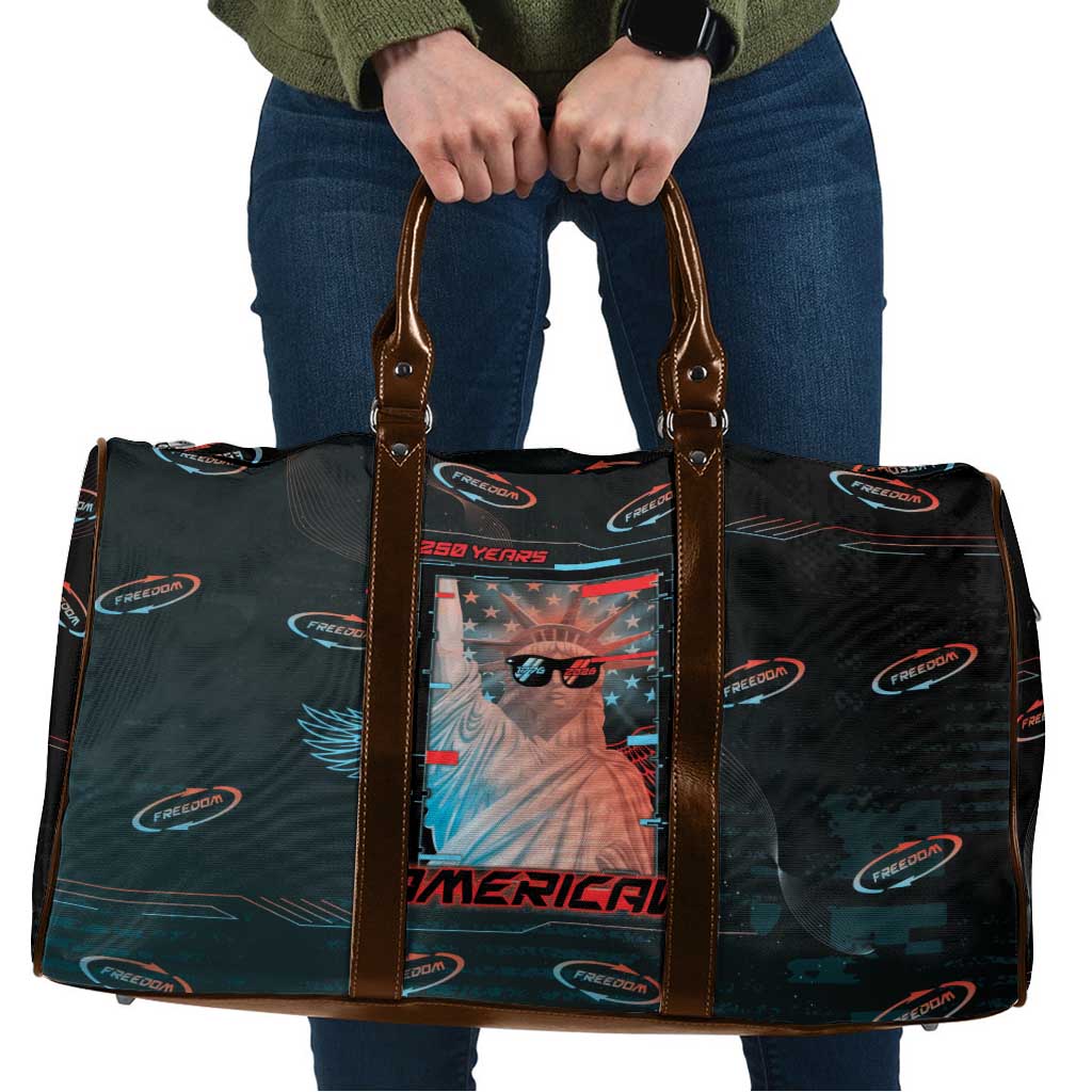 United States 250th Anniversary Travel Bag Statue Of Liberty Cyberpunk Style - Wonder Print Shop