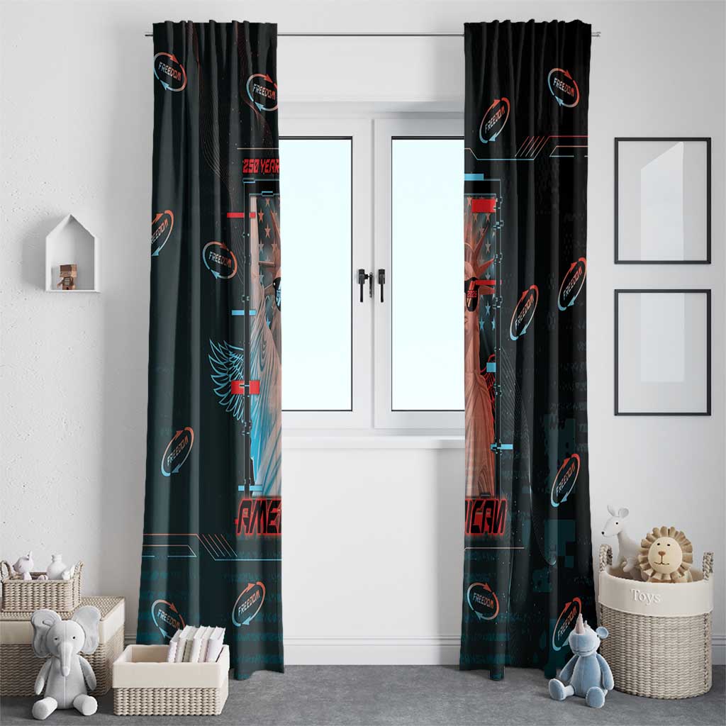 United States 250th Anniversary Window Curtain Statue Of Liberty Cyberpunk Style - Wonder Print Shop