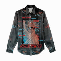 United States 250th Anniversary Women Casual Shirt Statue Of Liberty Cyberpunk Style - Wonder Print Shop