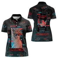 United States 250th Anniversary Women Polo Shirt Statue Of Liberty Cyberpunk Style - Wonder Print Shop
