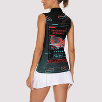 United States 250th Anniversary Women Sleeveless Polo Shirt Statue Of Liberty Cyberpunk Style - Wonder Print Shop