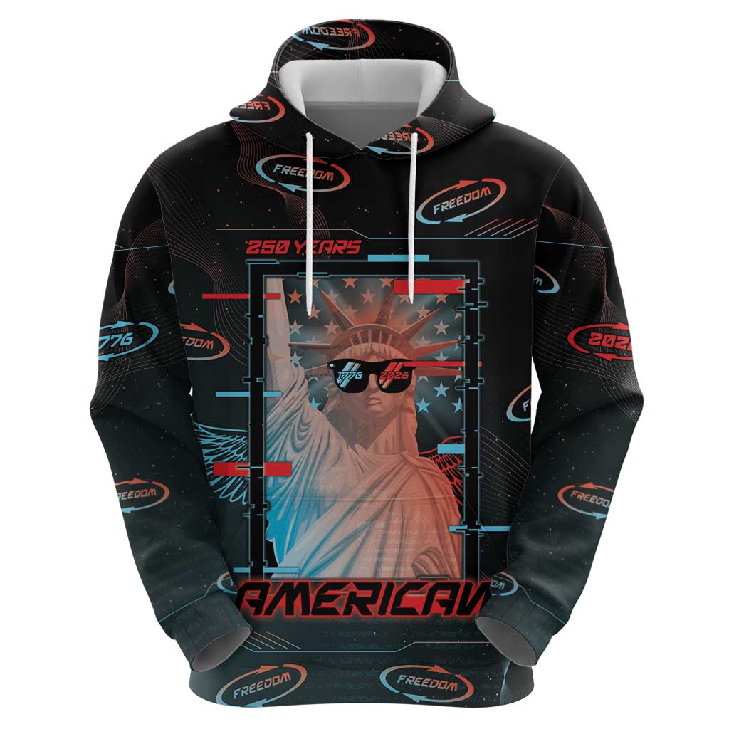 United States 250th Anniversary Zip Hoodie Statue Of Liberty Cyberpunk Style - Wonder Print Shop