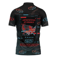 United States 250th Anniversary Zipper Polo Shirt Statue Of Liberty Cyberpunk Style - Wonder Print Shop