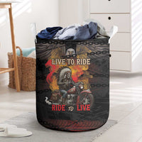 Indian Motorcycle Laundry Basket Live To Ride Skull Biker Native American - Wonder Print Shop