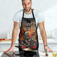 Indian Motorcycle Apron Live To Ride Skull Biker Native American - Wonder Print Shop