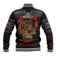 Indian Motorcycle Baseball Jacket Live To Ride Skull Biker Native American - Wonder Print Shop