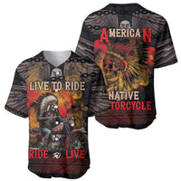Indian Motorcycle Baseball Jersey Live To Ride Skull Biker Native American - Wonder Print Shop