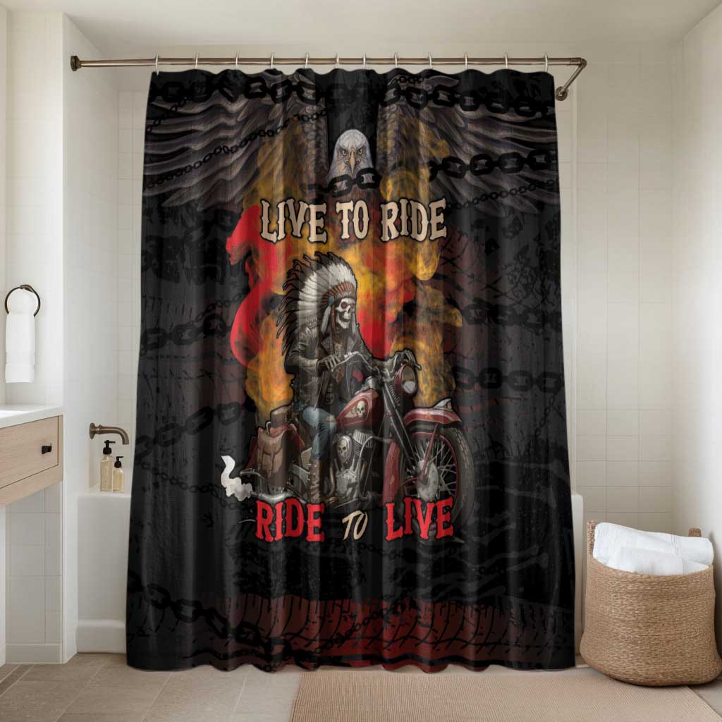 Indian Motorcycle Bathroom Set Live To Ride Skull Biker Native American - Wonder Print Shop