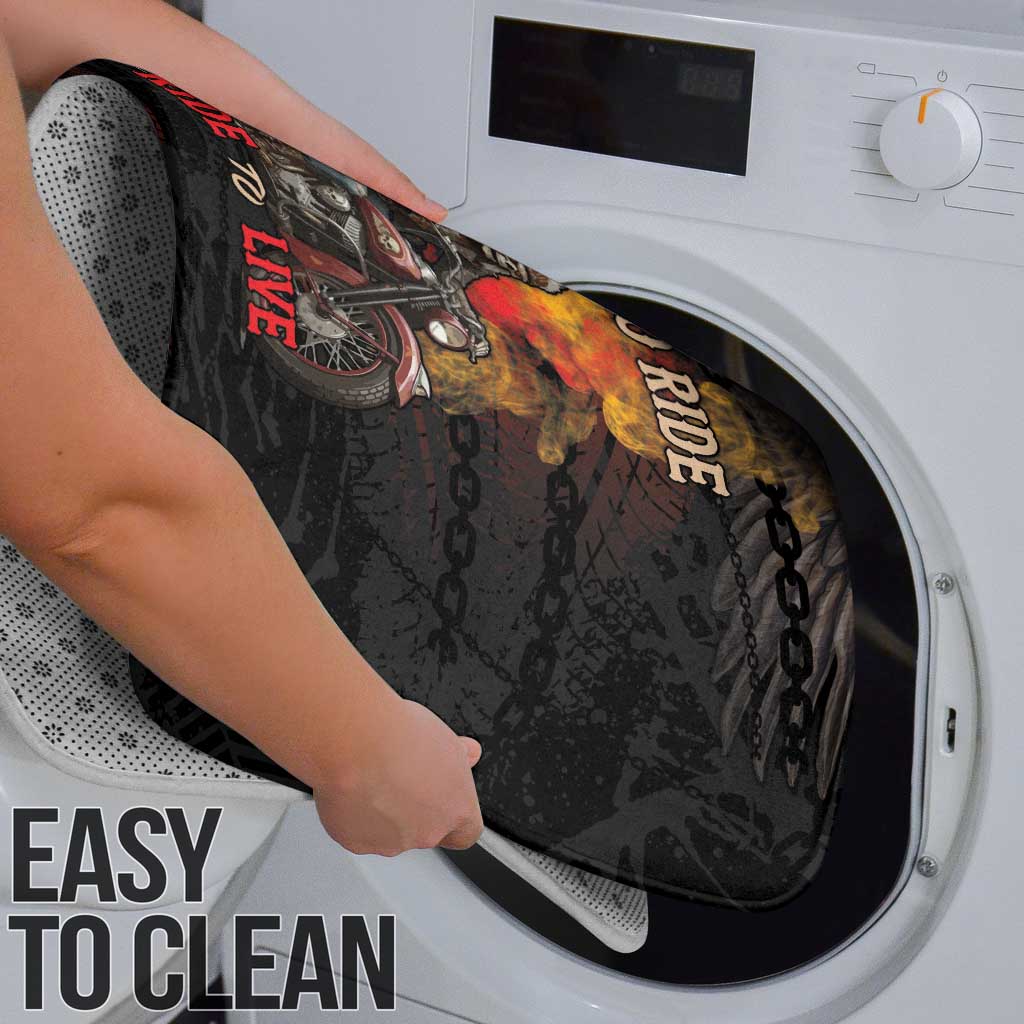 Indian Motorcycle Bathroom Set Live To Ride Skull Biker Native American - Wonder Print Shop