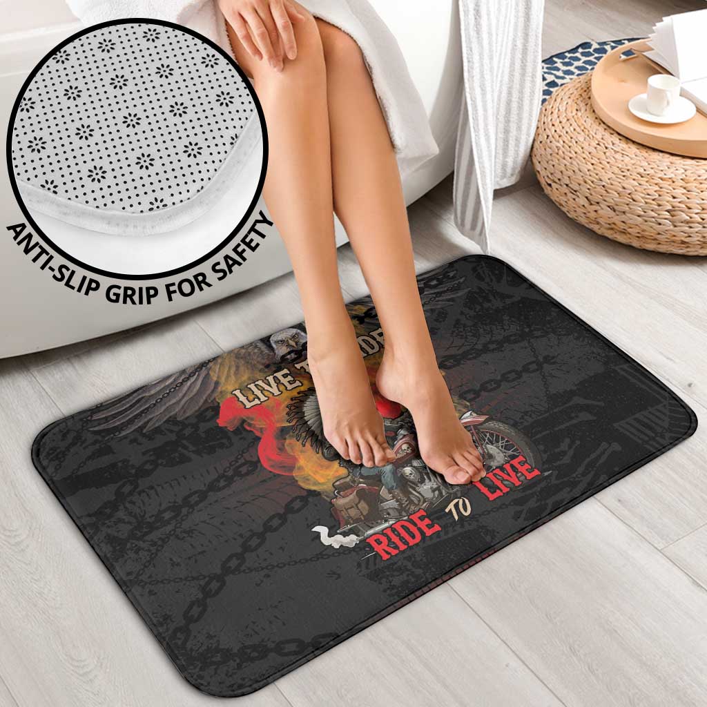 Indian Motorcycle Bathroom Set Live To Ride Skull Biker Native American - Wonder Print Shop