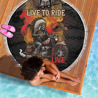 Indian Motorcycle Beach Blanket Live To Ride Skull Biker Native American - Wonder Print Shop