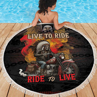 Indian Motorcycle Beach Blanket Live To Ride Skull Biker Native American - Wonder Print Shop