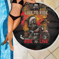 Indian Motorcycle Beach Blanket Live To Ride Skull Biker Native American - Wonder Print Shop