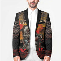 Indian Motorcycle Blazer Live To Ride Skull Biker Native American - Wonder Print Shop