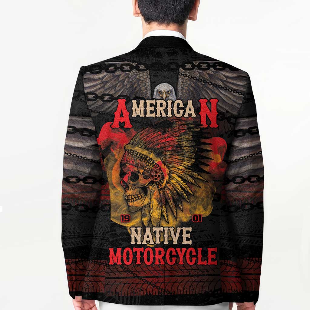 Indian Motorcycle Blazer Live To Ride Skull Biker Native American - Wonder Print Shop