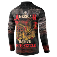 Indian Motorcycle Button Sweatshirt Live To Ride Skull Biker Native American - Wonder Print Shop
