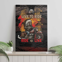 Indian Motorcycle Canvas Wall Art Live To Ride Skull Biker Native American - Wonder Print Shop