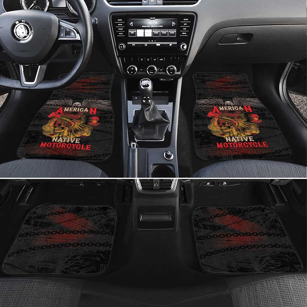 Indian Motorcycle Car Mats Live To Ride Skull Biker Native American - Wonder Print Shop