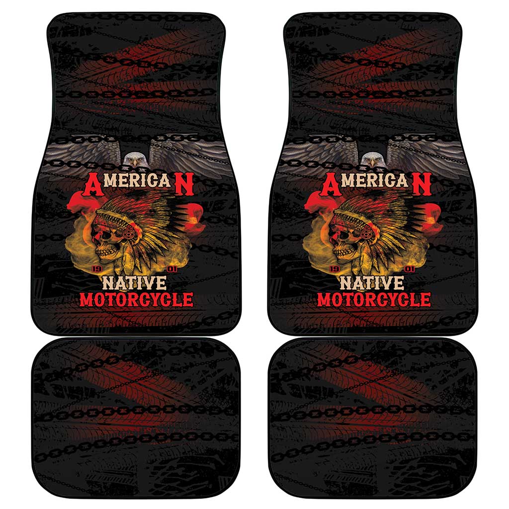 Indian Motorcycle Car Mats Live To Ride Skull Biker Native American - Wonder Print Shop