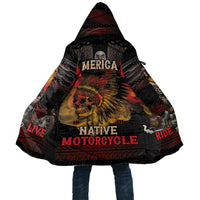 Indian Motorcycle Cloak Live To Ride Skull Biker Native American - Wonder Print Shop