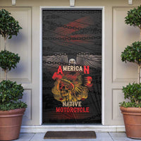 Indian Motorcycle Door Cover Live To Ride Skull Biker Native American - Wonder Print Shop